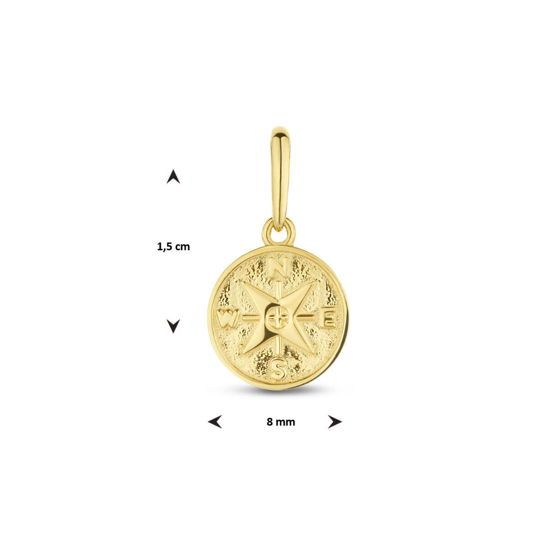 pendant compass 14K yellow gold