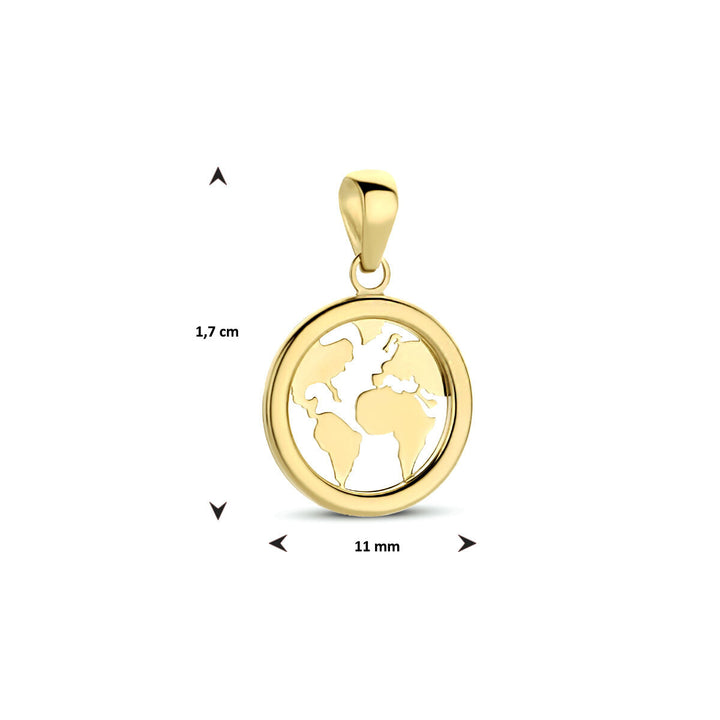 pendant globe 14K yellow gold