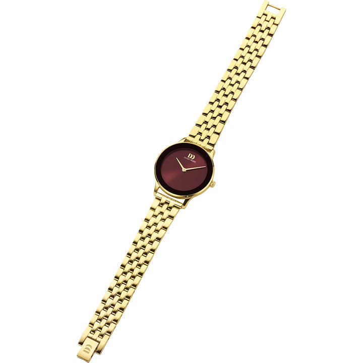 Danish design dames horloge bordeaux wijzerplaat - IV97Q1288