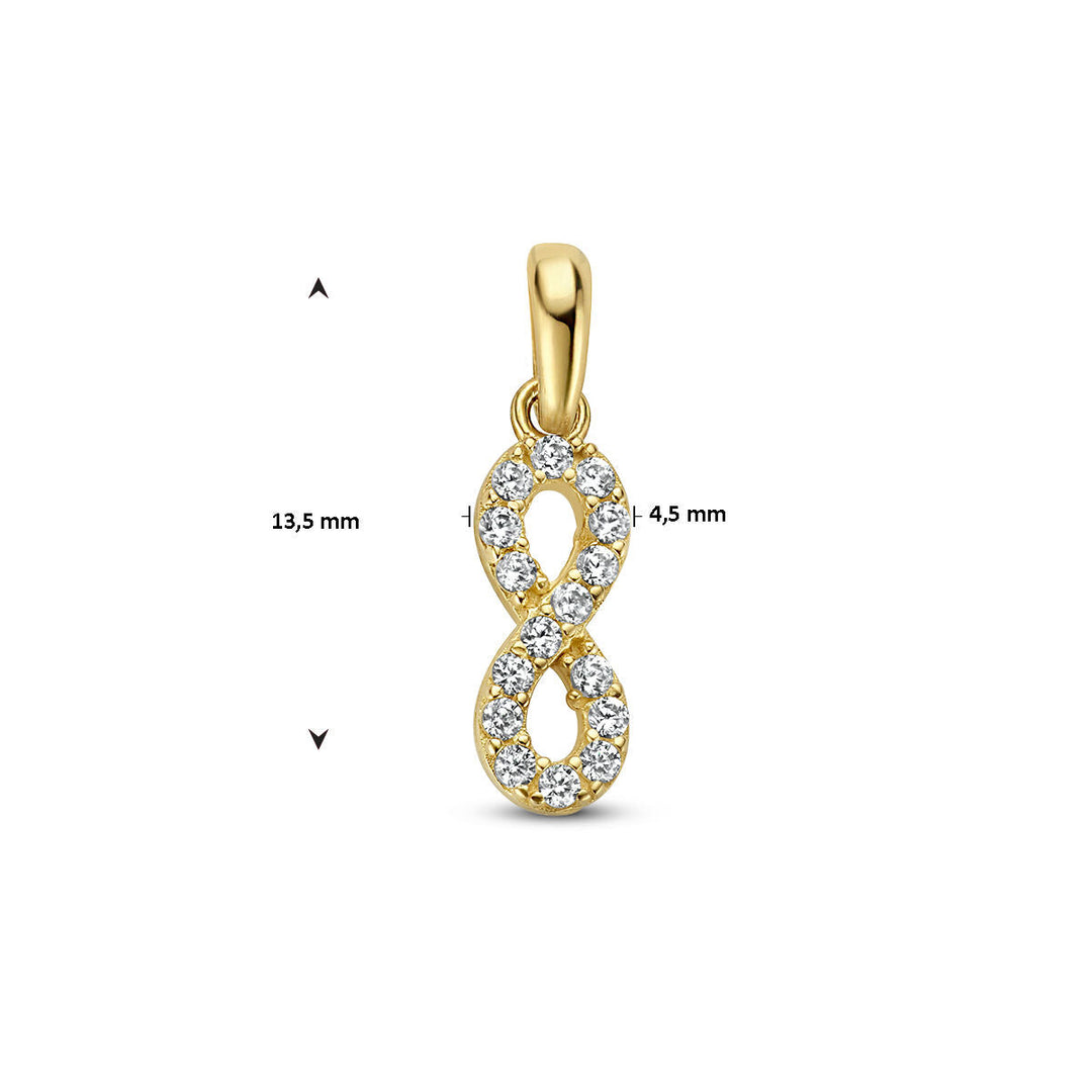 pendant infinity zirconia 14K yellow gold