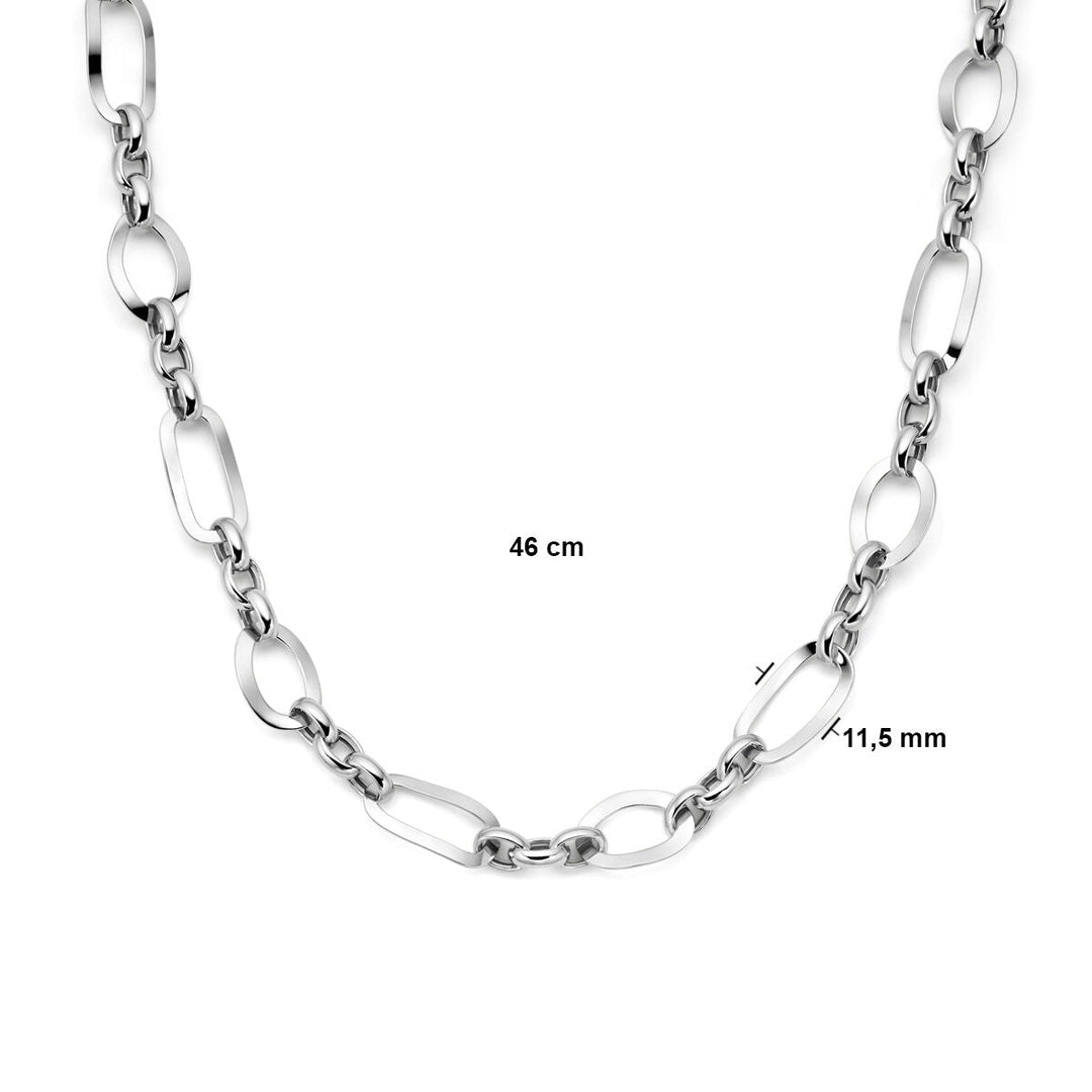 Silver necklace ladies rhodium plated