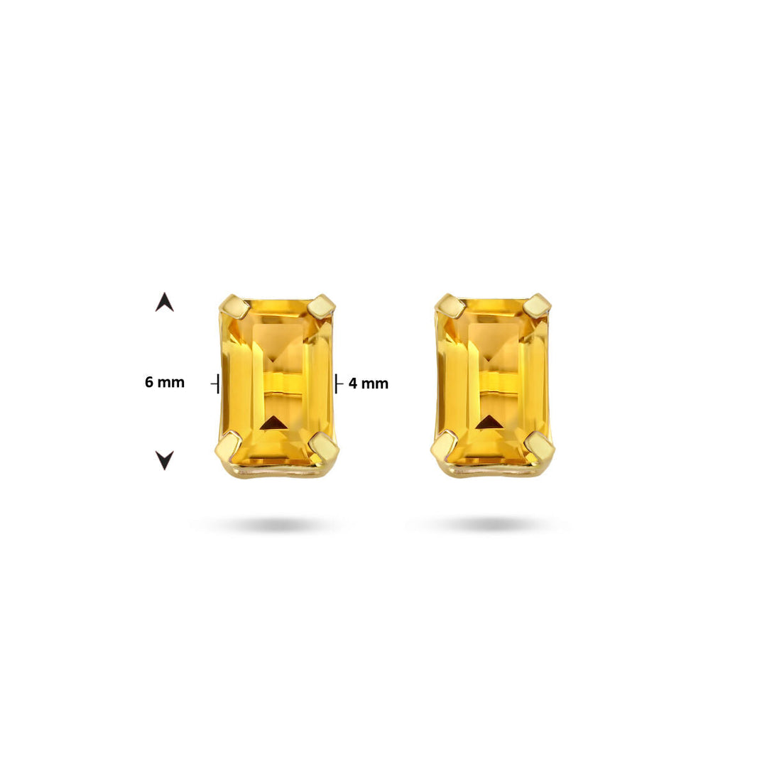 ear studs citrine 14K yellow gold