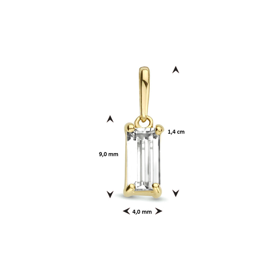 pendant zirconia 14K yellow gold