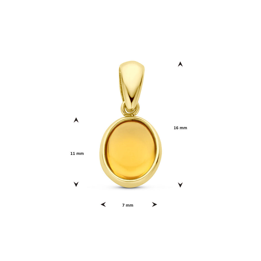 pendant citrine 14K yellow gold