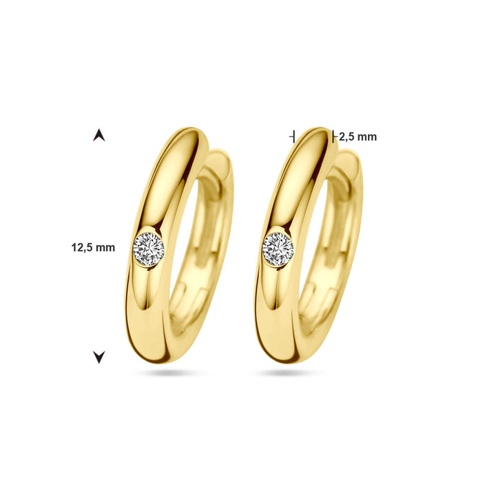 drop earrings diamond 0.04ct (2x 0.02ct) h si 14K yellow gold