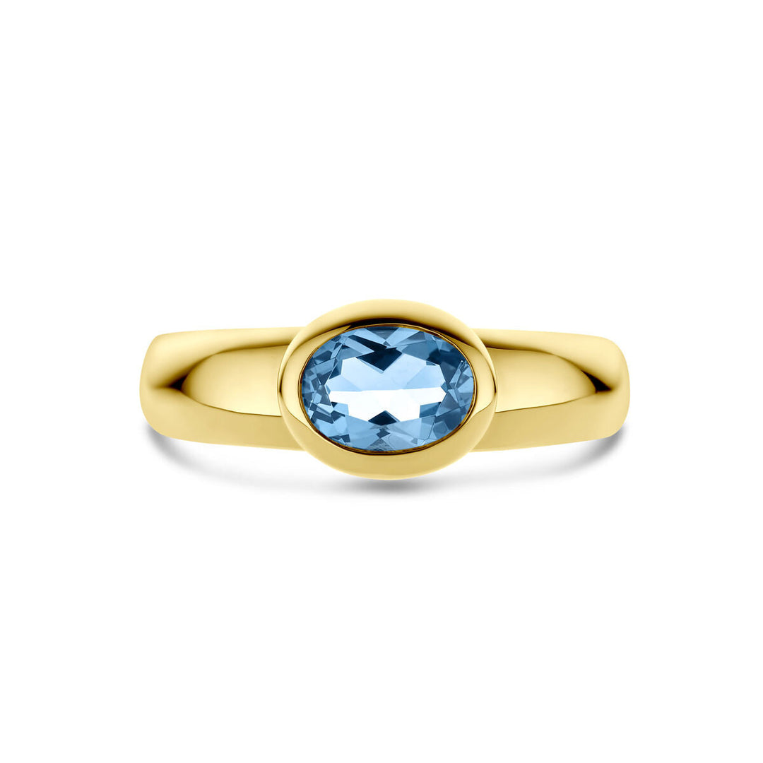 ring london blue topaz 14K yellow gold