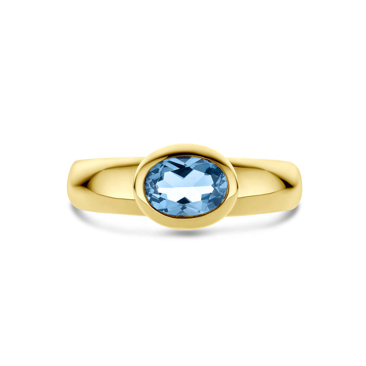 ring london blue topaz 14K yellow gold