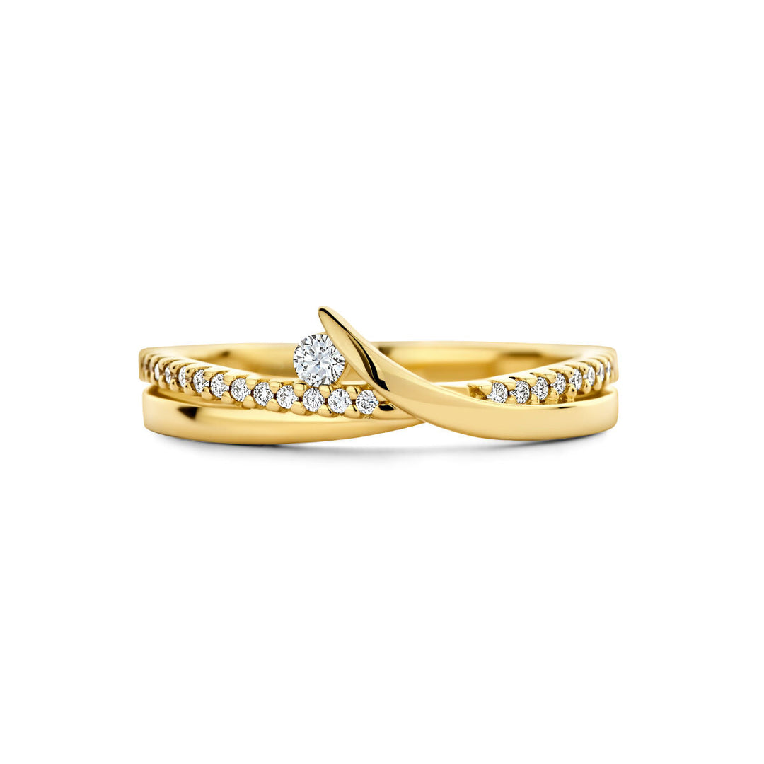 ring diamond 0.13ct h si 14K yellow gold