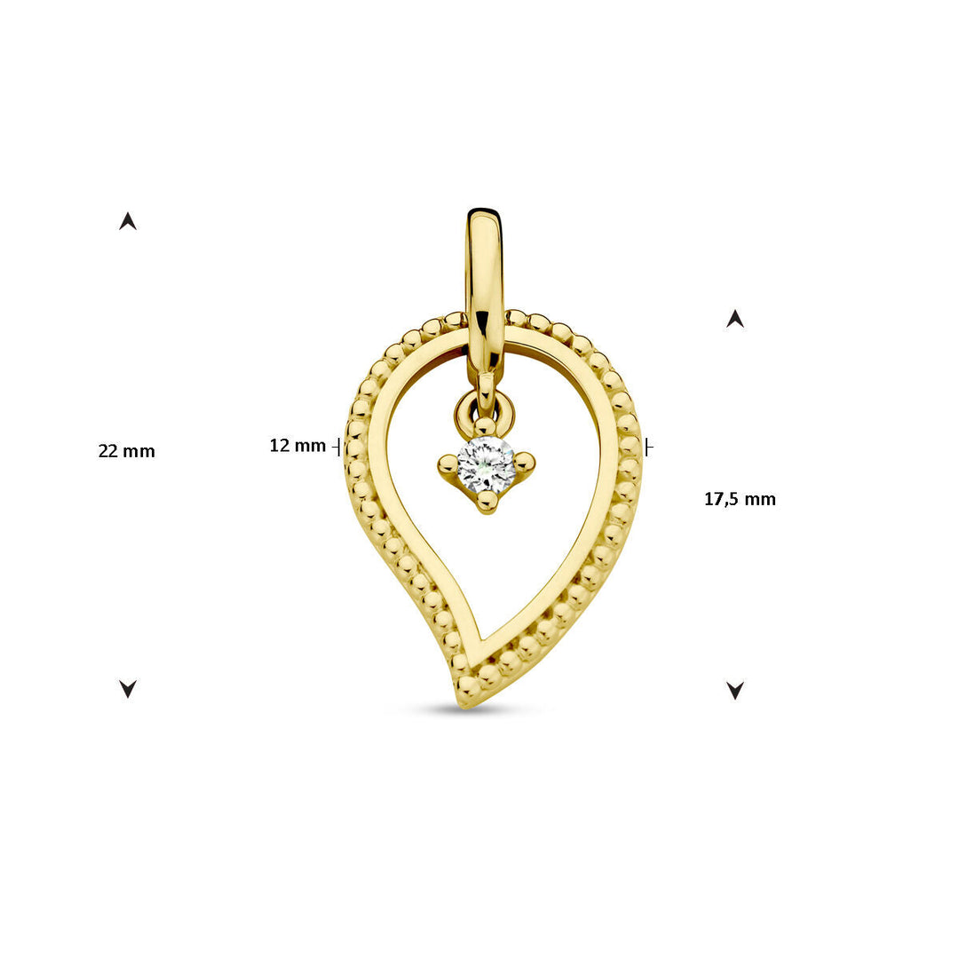 pendant diamond 0.06ct h si 14K yellow gold