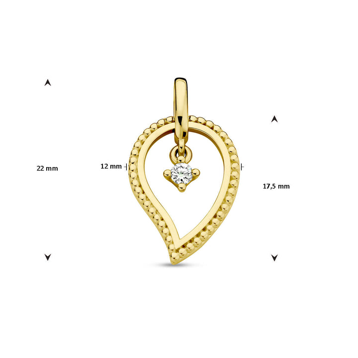 pendant diamond 0.06ct h si 14K yellow gold
