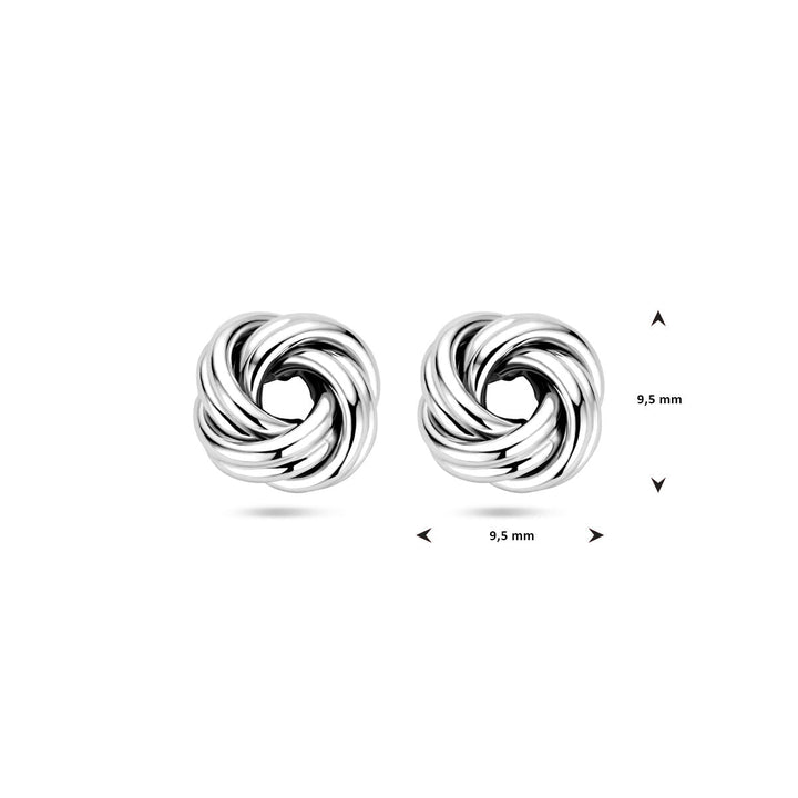 ear studs button silver rhodium plated