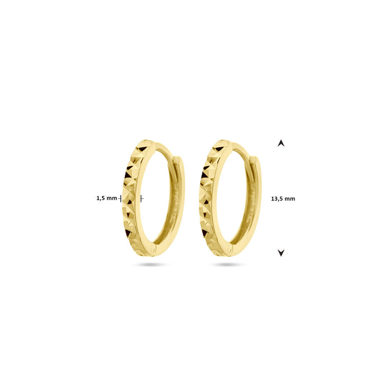 drop earrings diamond-plated 14K yellow gold