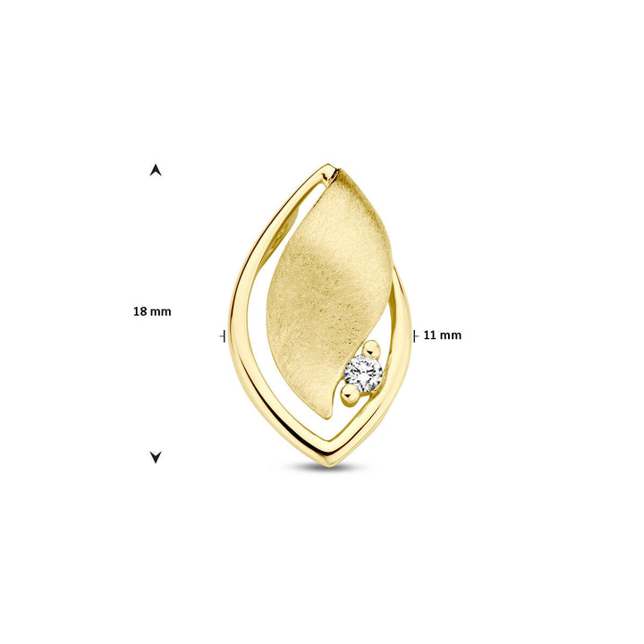 pendant polish/matt diamond 0.04ct h si 14K yellow gold