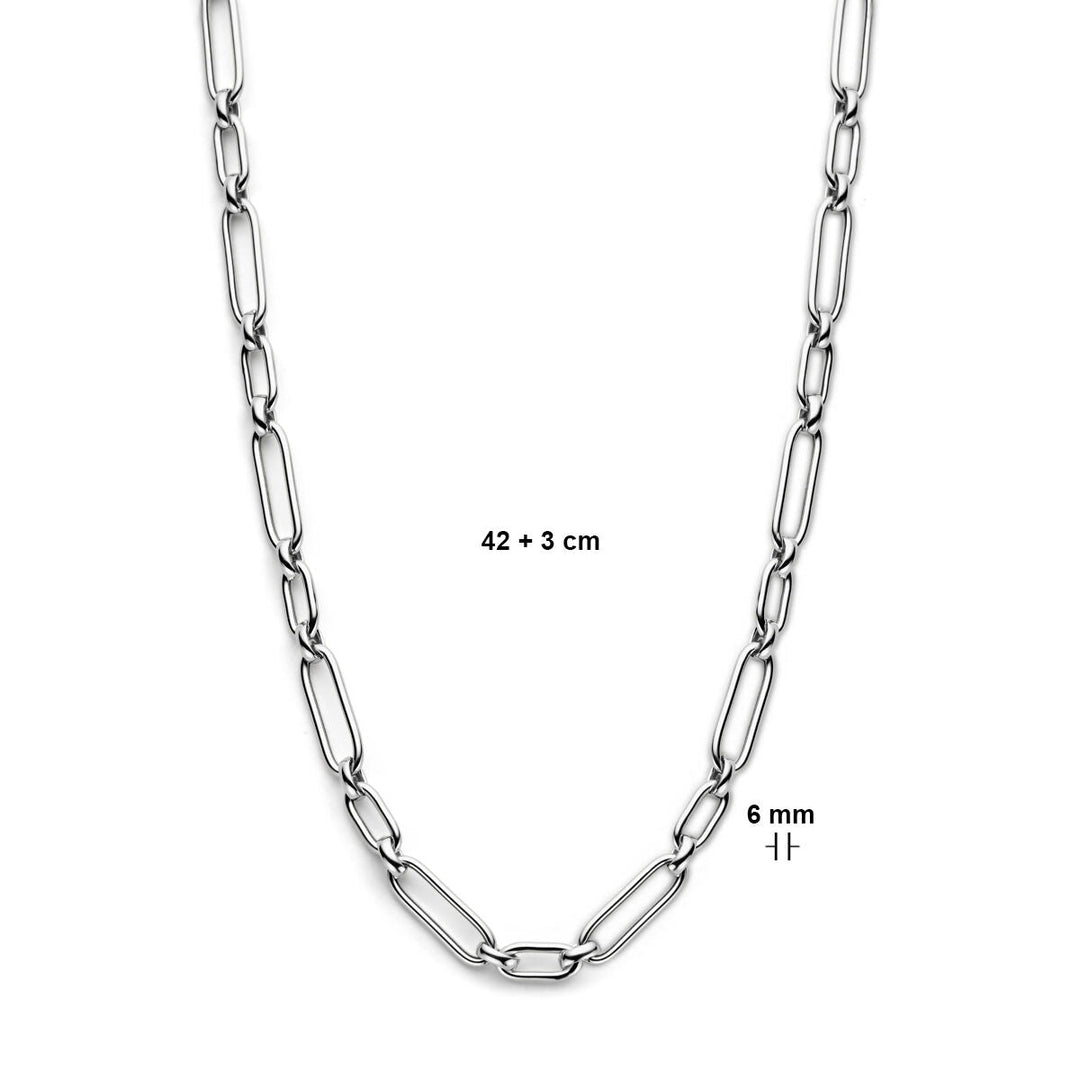 Silver necklace ladies rhodium plated