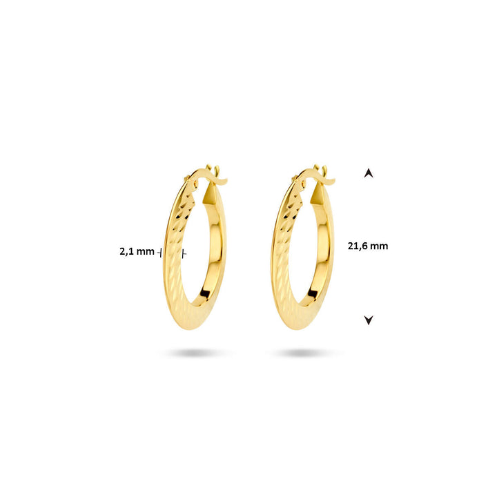 earrings pointed tube 14K yellow gold