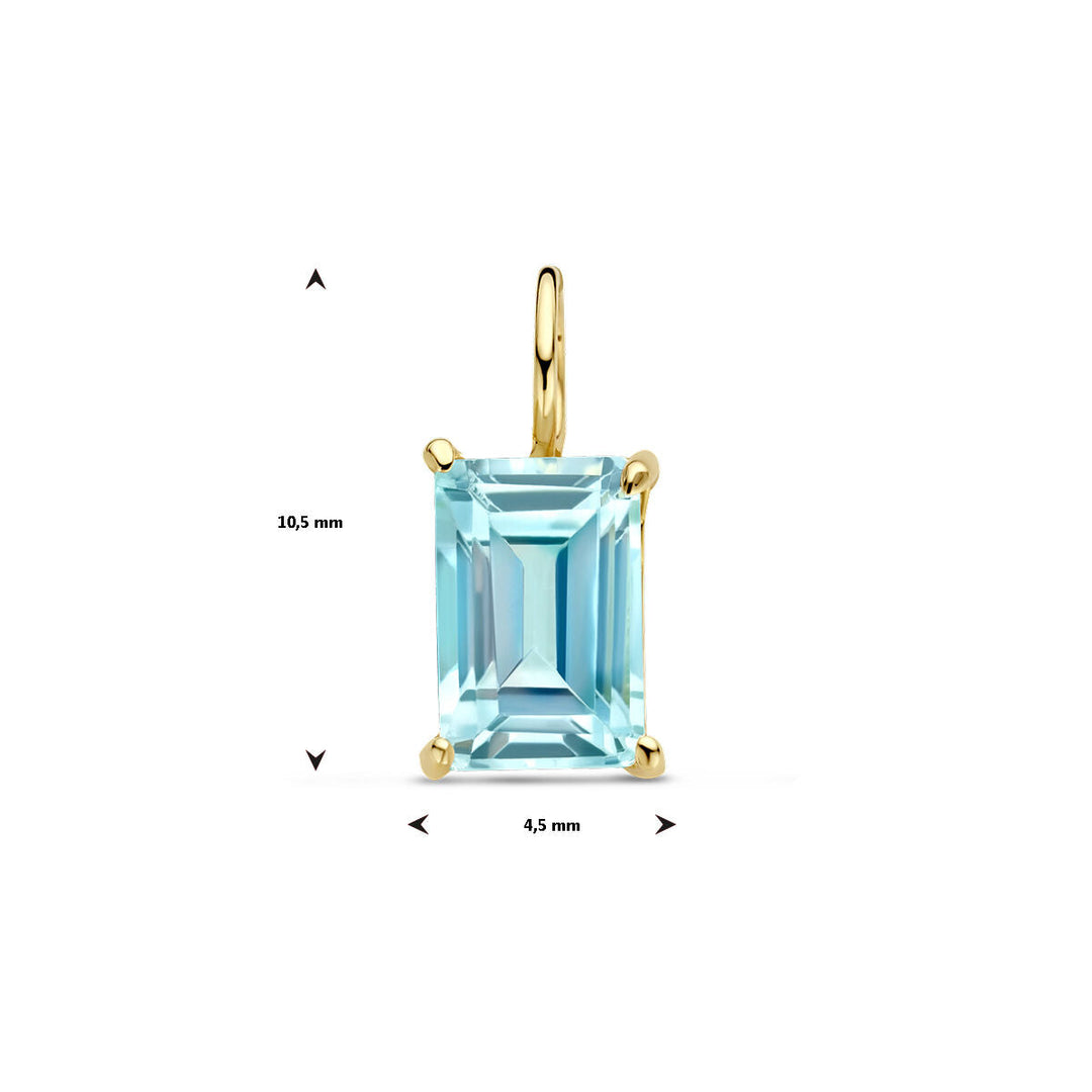 pendant blue topaz 14K yellow gold