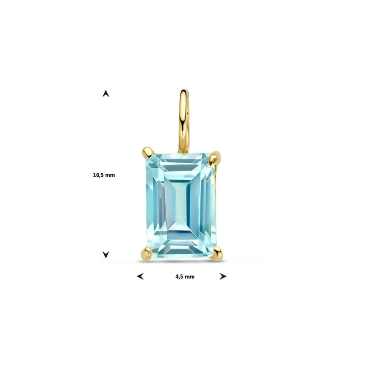 pendant blue topaz 14K yellow gold
