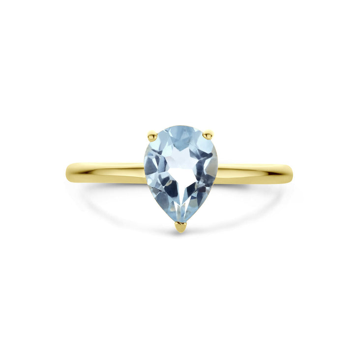 ring blue topaz 14K yellow gold