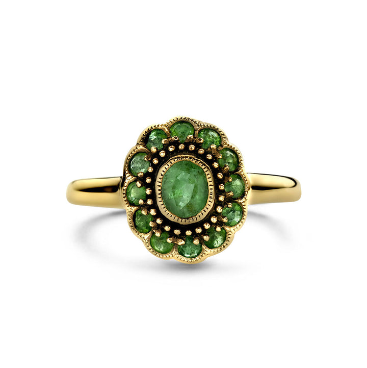 emerald ring 14K yellow gold
