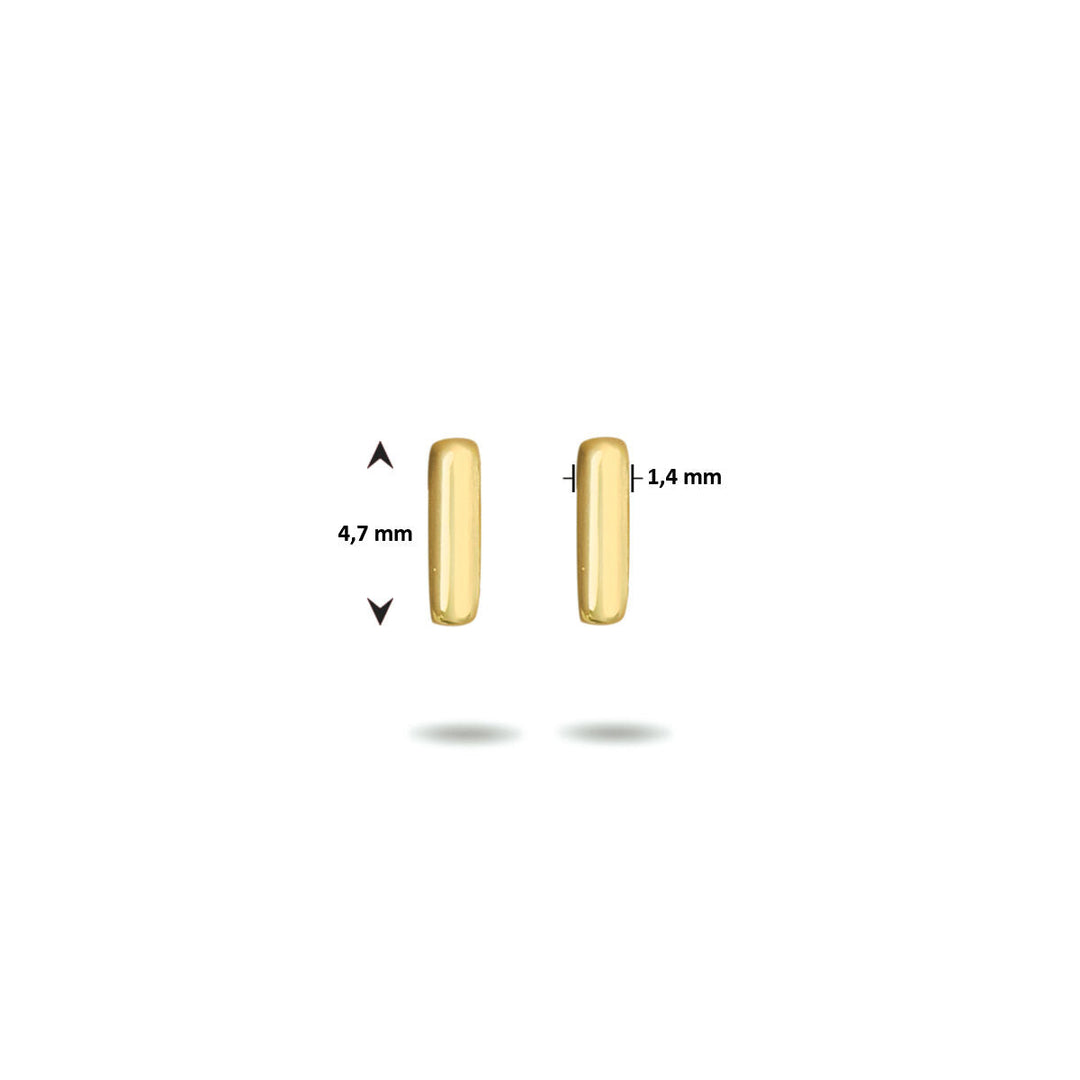 stud earrings bar 14K yellow gold