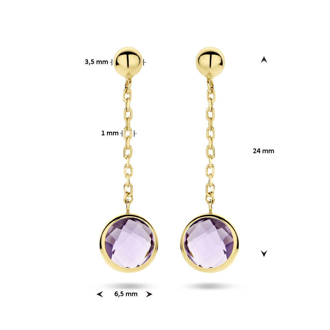 amethyst earrings 14K yellow gold