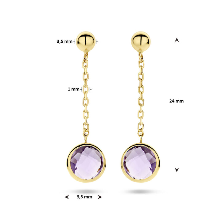 amethyst earrings 14K yellow gold