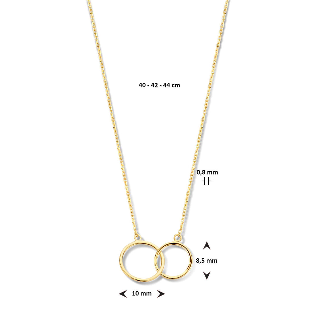Gold ladies necklace circles 14K