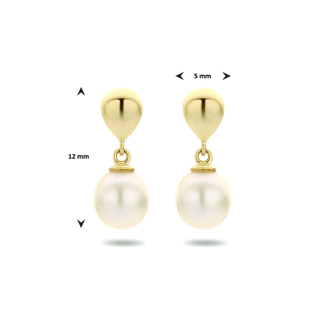 pearl earrings 14K yellow gold