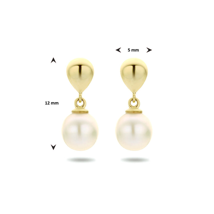 pearl earrings 14K yellow gold
