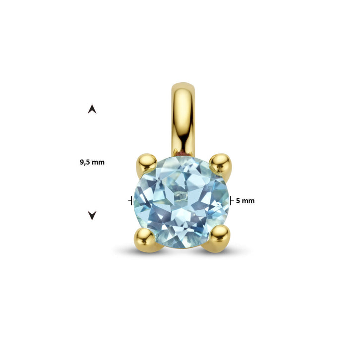 pendant blue topaz 14K yellow gold
