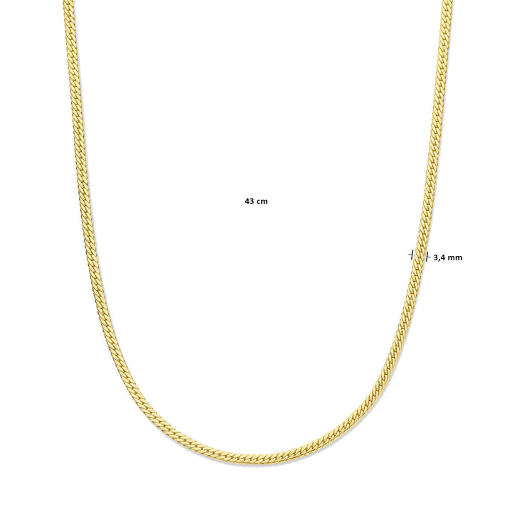 necklace gourmette 3.4 mm 43 cm 14K yellow gold