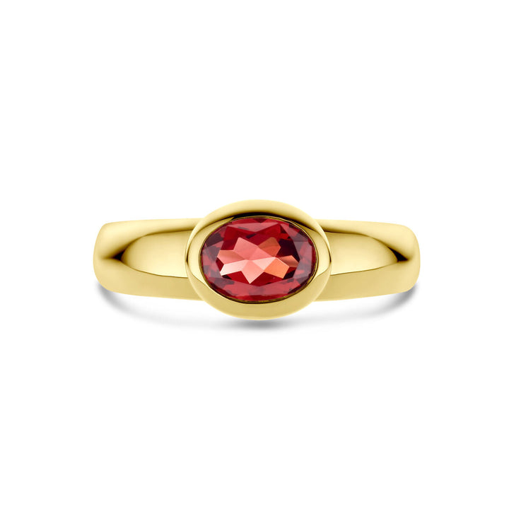 ring granaat 14K geelgoud