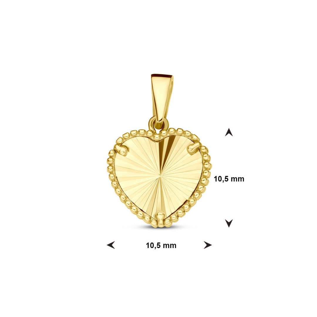 pendant heart diamond-plated 14K yellow gold