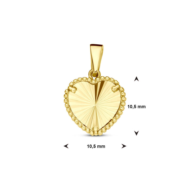 pendant heart diamond-plated 14K yellow gold