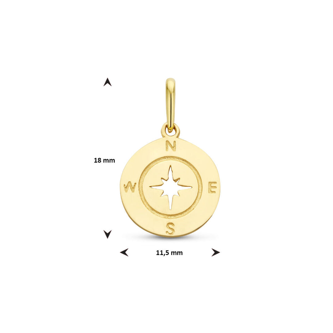 pendant compass 14K yellow gold