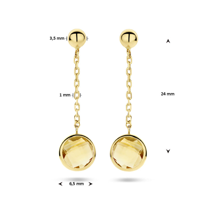 citrine earrings 14K yellow gold