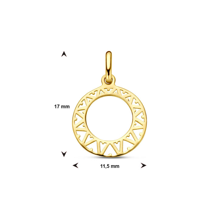 pendant circle 14K yellow gold