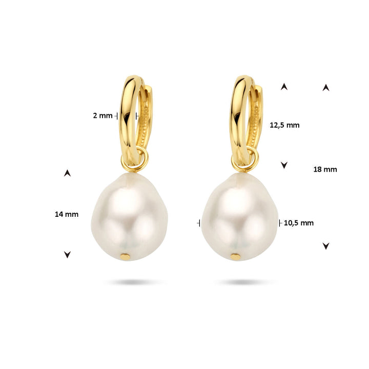 drop earrings baroque pearl 14K yellow gold