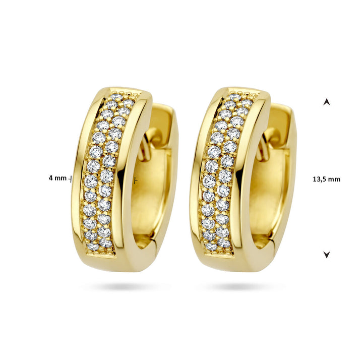 drop earrings diamond 0.25ct (2x0.125ct) h si 14K yellow gold