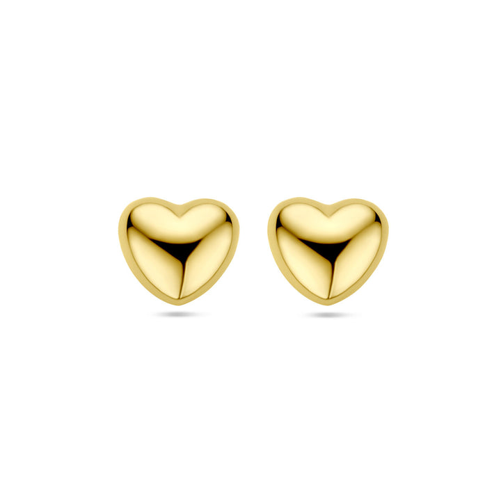 ear studs heart 1 micron silver gold plated (yellow)