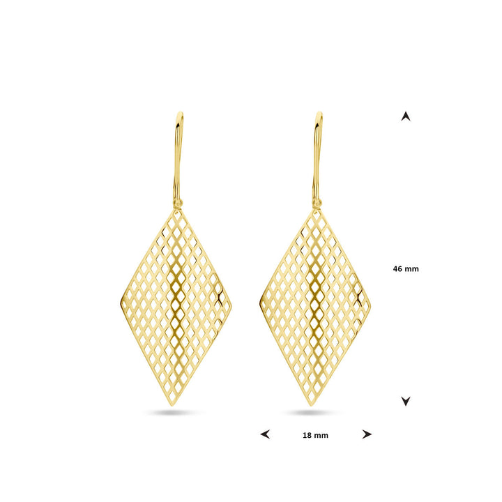 Van der Kooij Collection - earrings diamond French hook 14K yellow gold