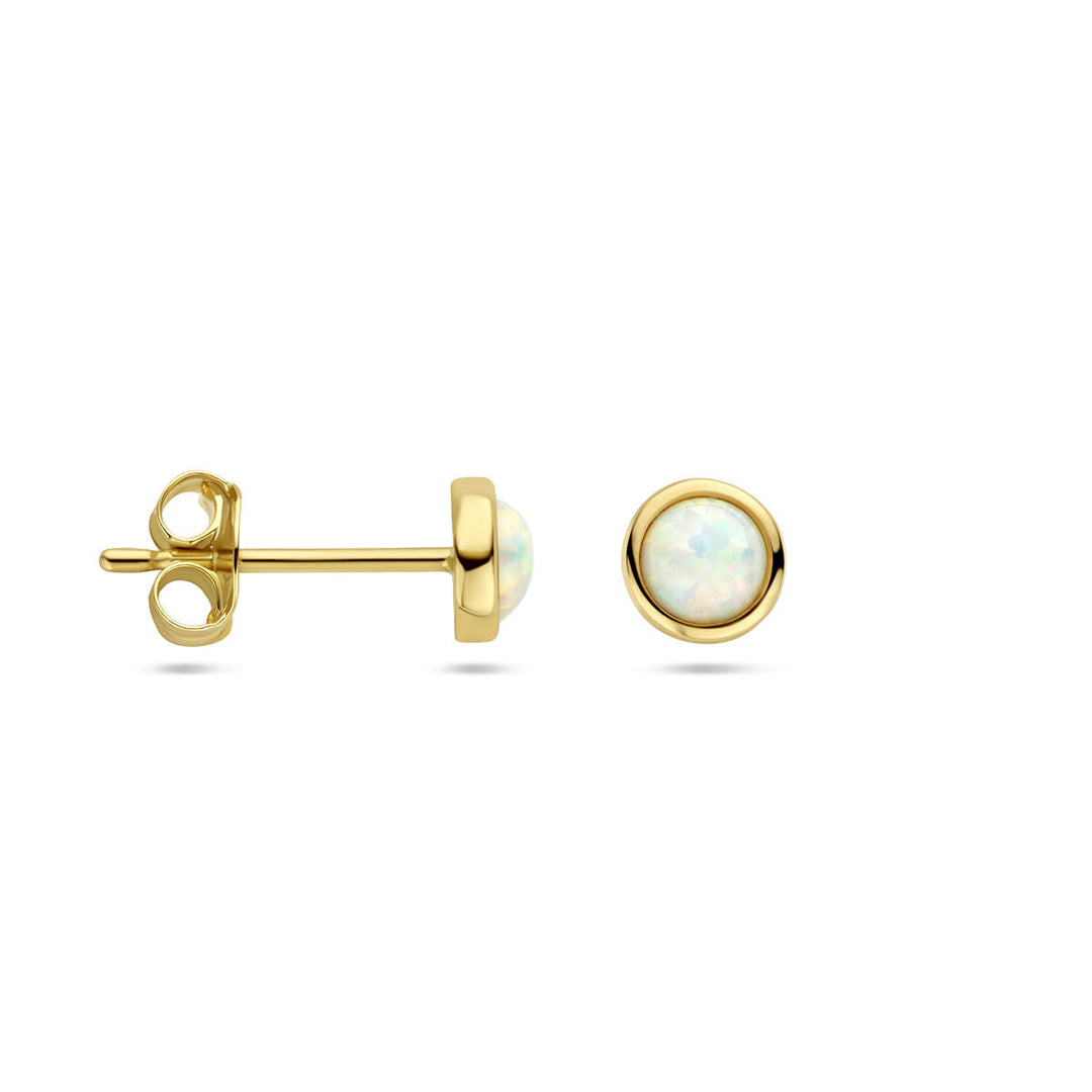 ear studs opal 14K yellow gold