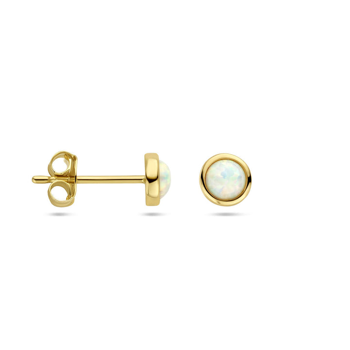 ear studs opal 14K yellow gold
