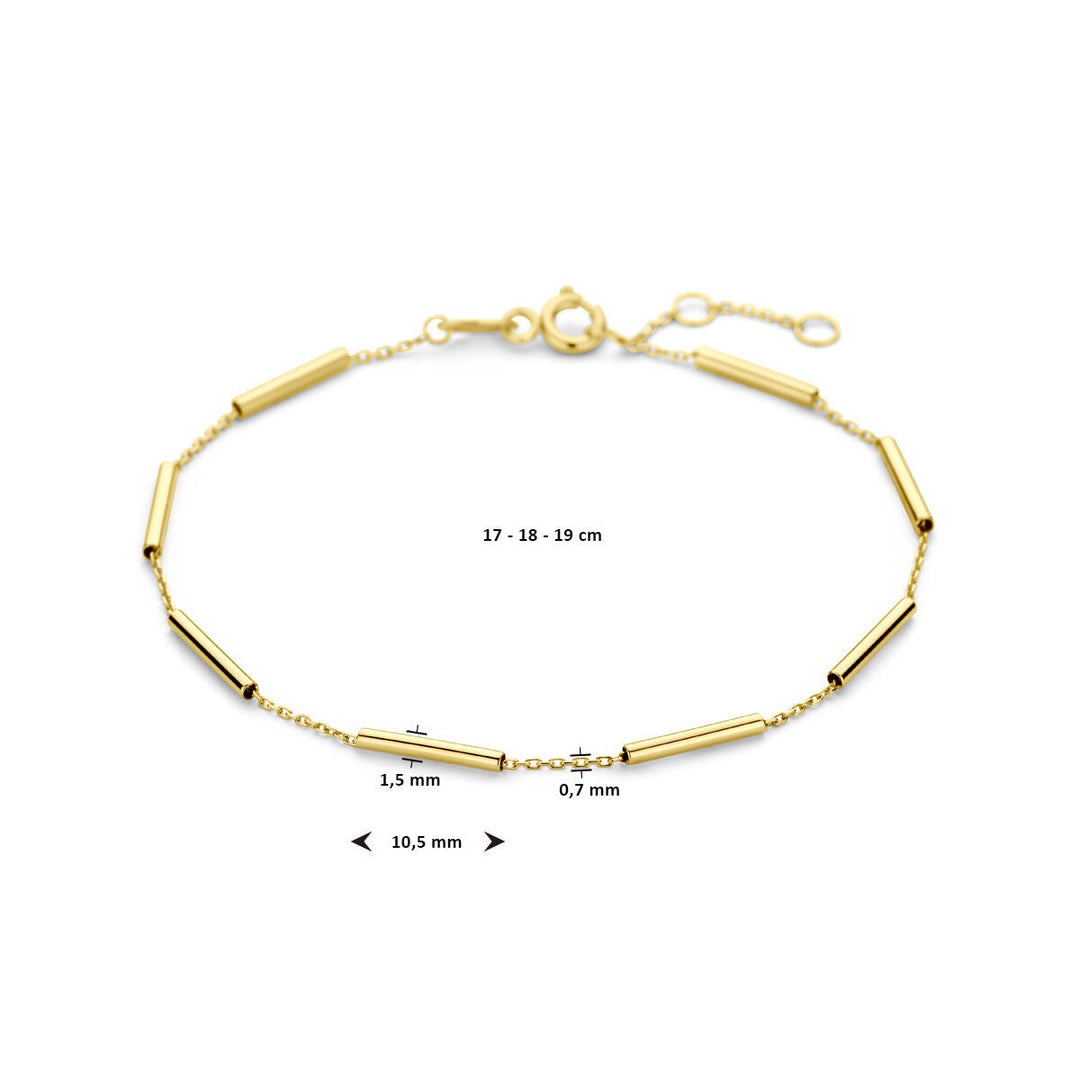 Gold bracelet ladies tubes 14K