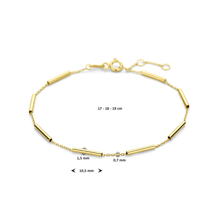 Gold bracelet ladies tubes 14K