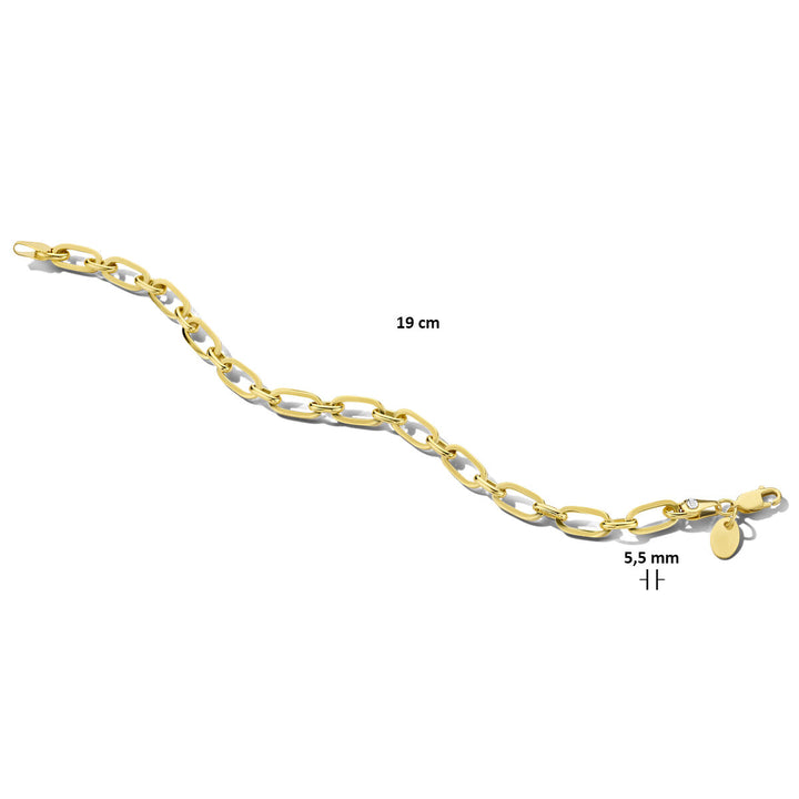 bracelet anchor 5.5 mm 19 cm Zilgold (yellow gold with silver core)