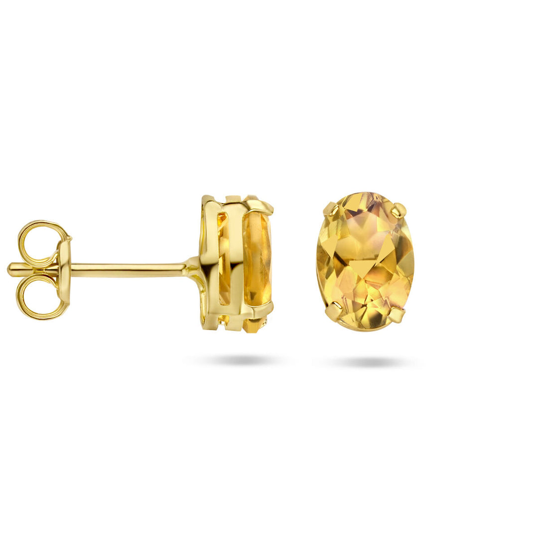 ear studs citrine 14K yellow gold