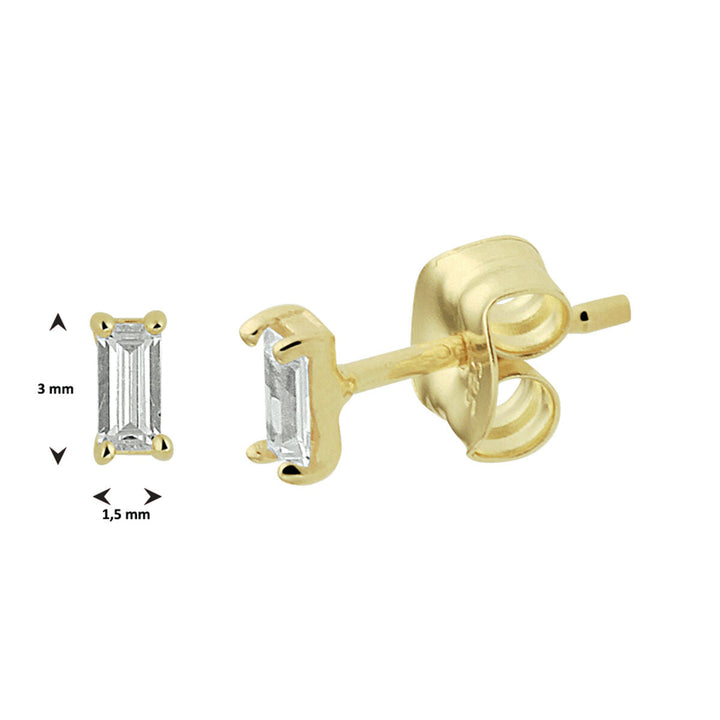 ear studs zirconia 14K yellow gold