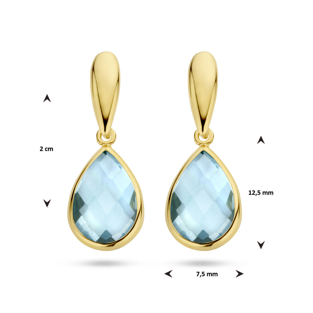 earrings blue topaz 14K yellow gold