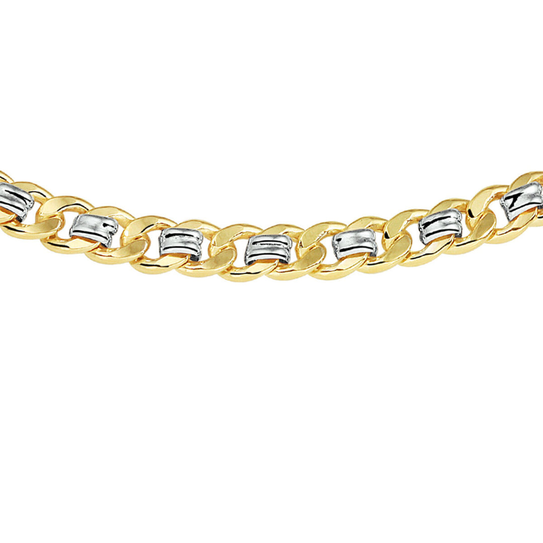 collier geslepen gourmette 6,2 mm Zilgold (bicolor goud met zilverkern)